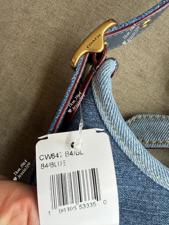 NWT！COACH Hamptons Hobo Bag With Repurposed Denim（CW647）fast shiping main image 7